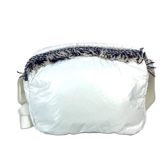 CHANEL fringe CocoNeige CC Coco Logo Crossbody Shoulder Bag Nylon White - Picture 3 of 15